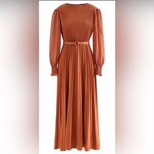 Elegant Rust Maxi Dress